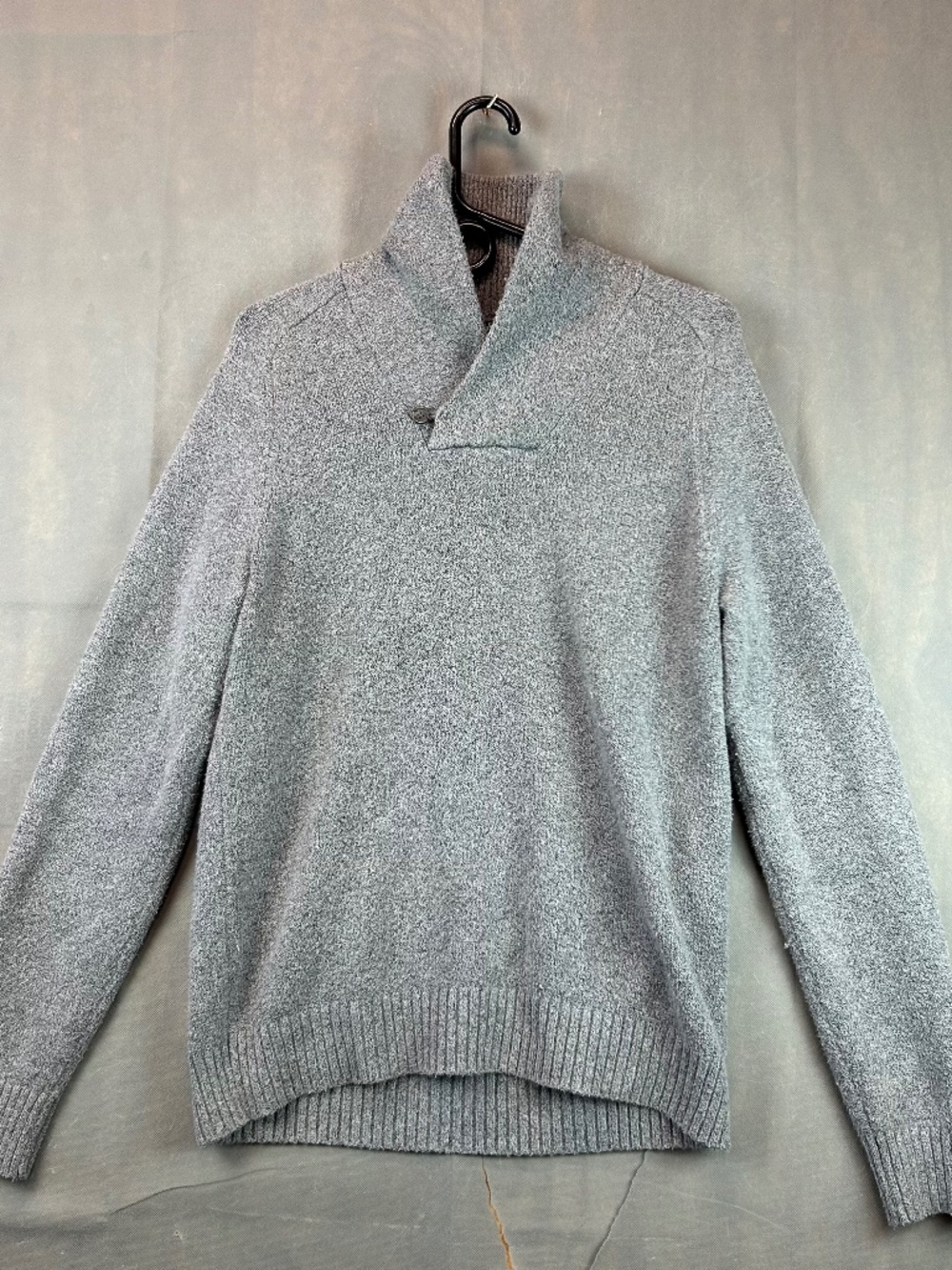 Banana Republic Cowl Neck Sweater Mens Size Small Gray Button Pullover